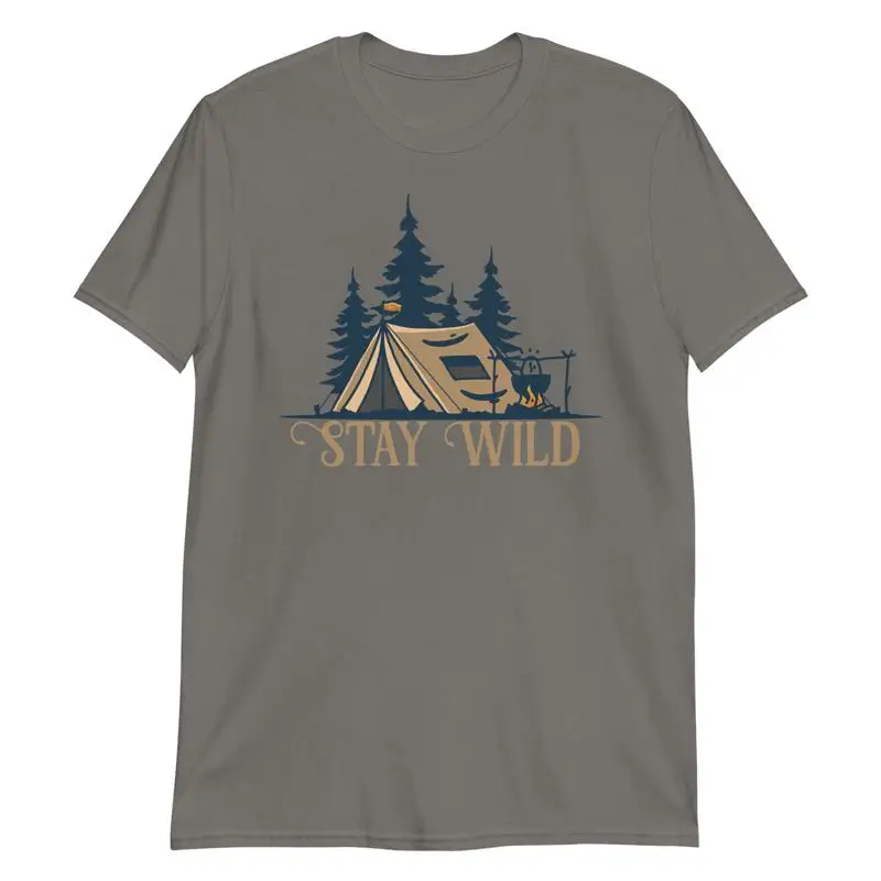 Outdoor Adventure Backpack - T-shirt Stay Wild, randonnée, voyage, tente,