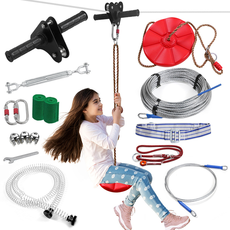 Outdoor Adventure Kit For Kids - Kit de zipline, ensemble de chariot